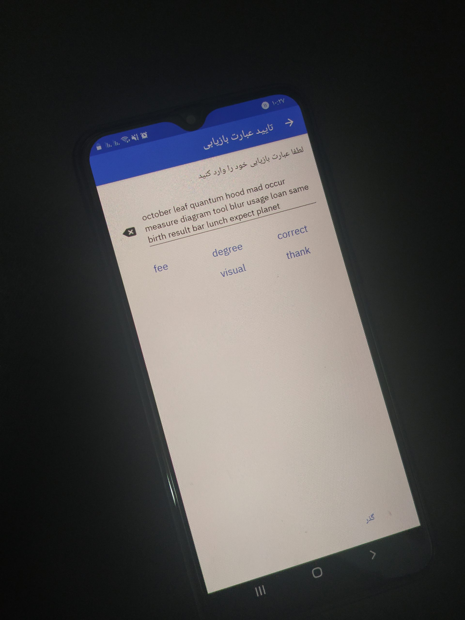 عبارات یادداشت شده را به صورت دقیق وارد کنید