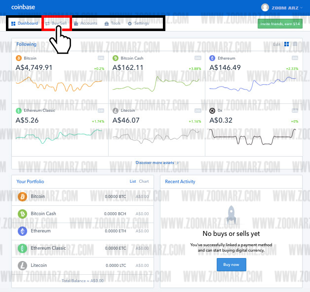خرید و فروش در صرافی coinbase