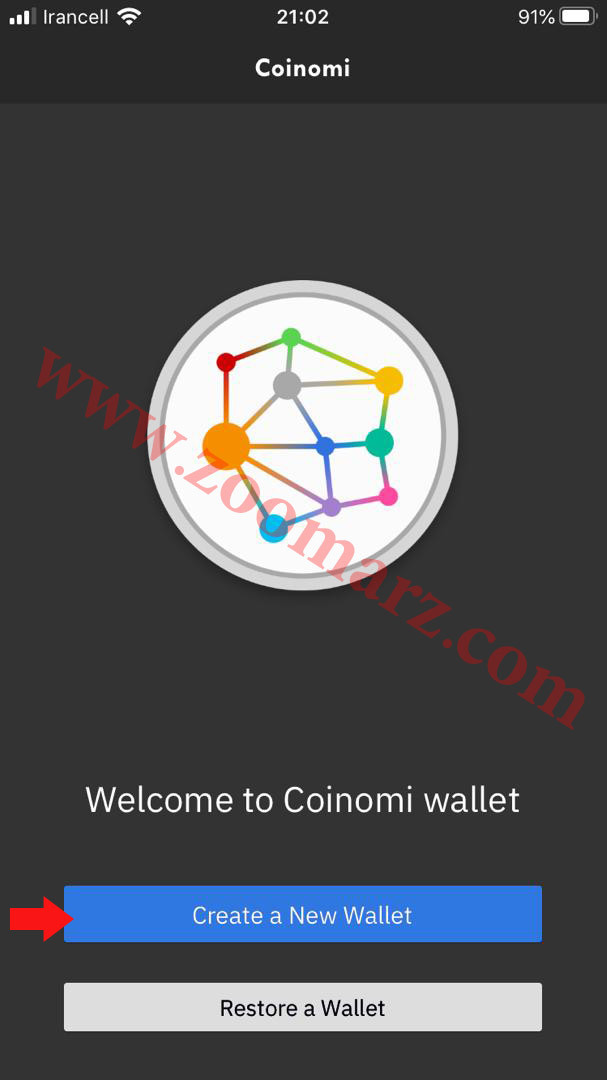 روی گزینه Create a New Wallet زده و یک کیف پول جدید ایجاد کنید