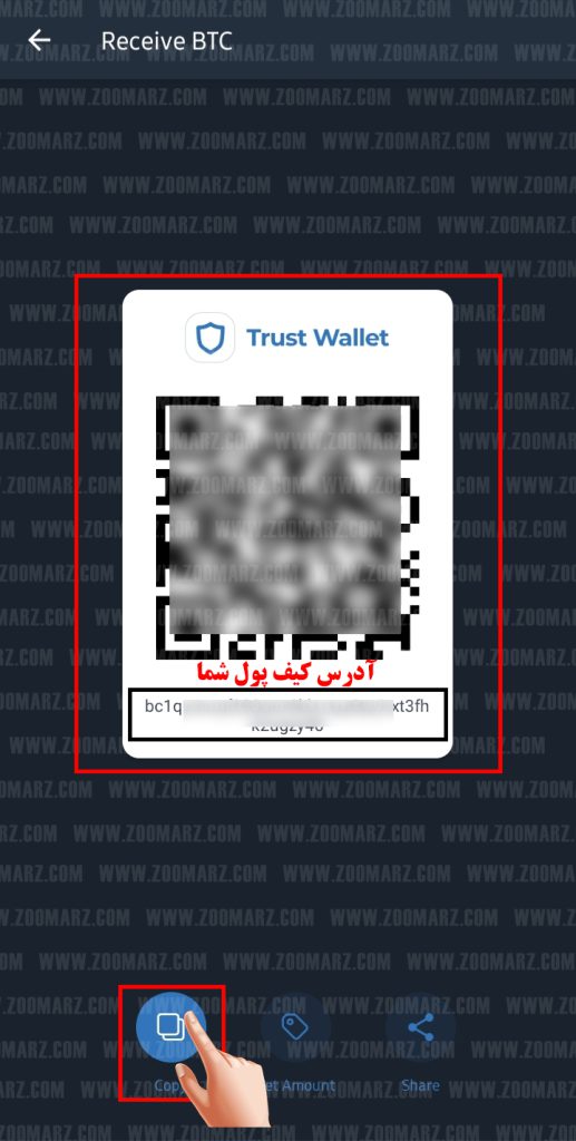 انواع روش های دریافت در کیف پول تراست