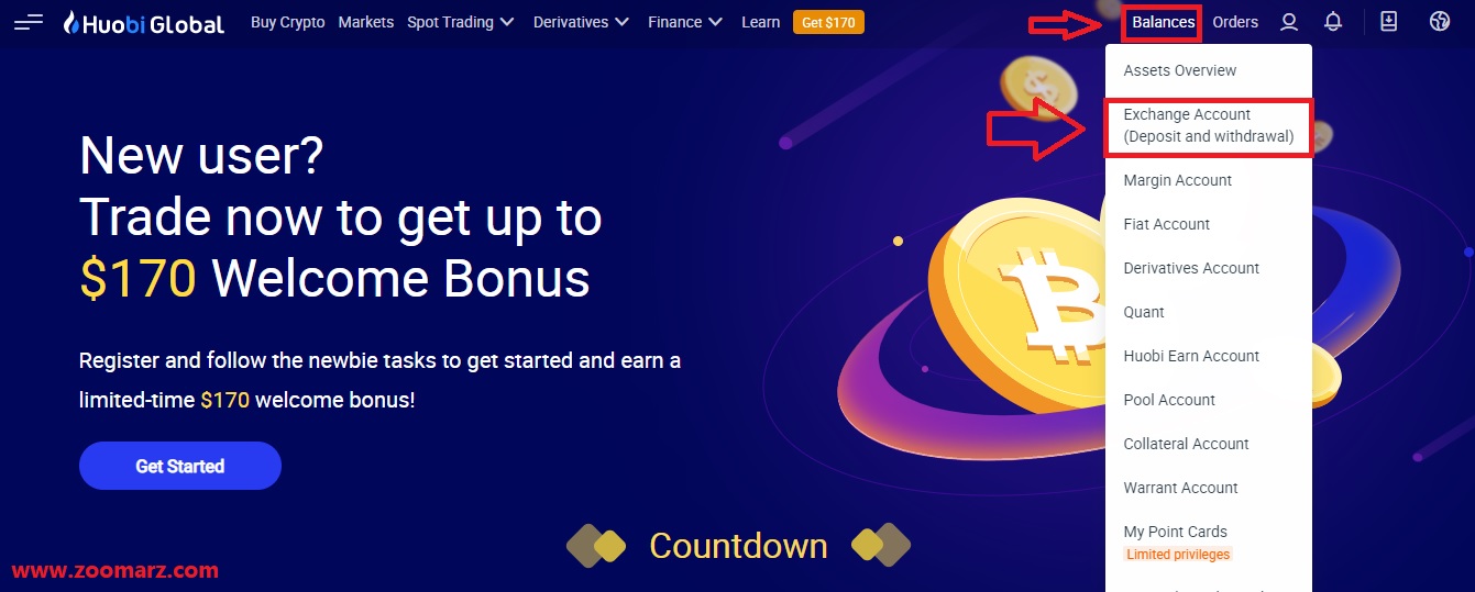آموزش واریز ارز دیجیتال در صرافی هیوبی گلوبال