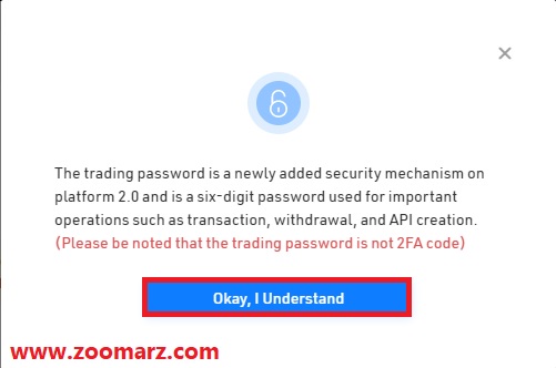 Trading Password خود را یادداشت نمایید