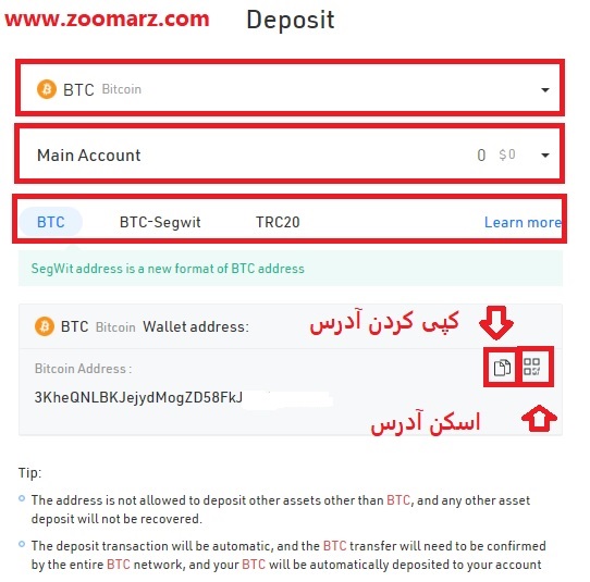 نحوه ی واریز ارز