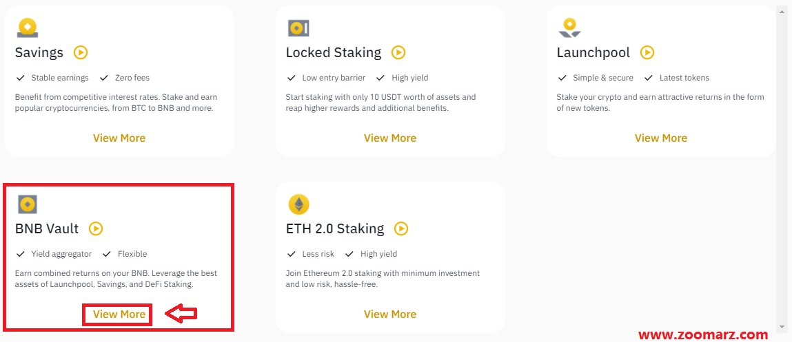 معرفی بخش BNB Vault در Binance Earn
