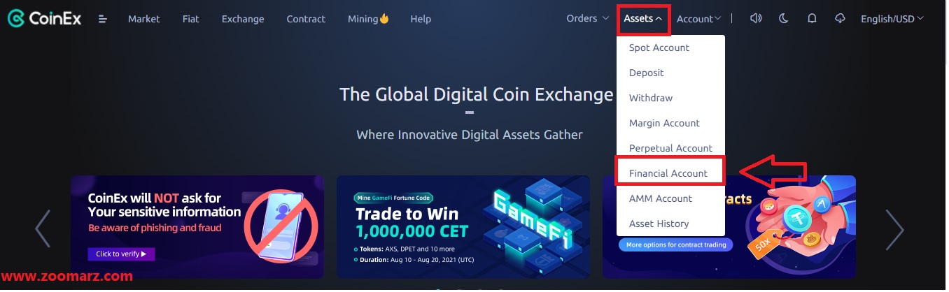 معرفی بخش Financial در صرافی کوینکس