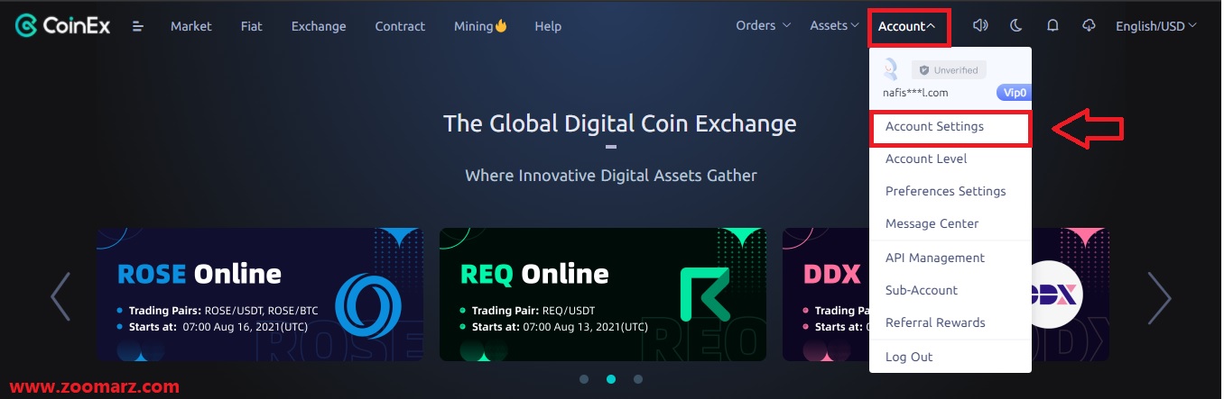 آموزش تایید هویت دو عاملی در صرافی کوینکس CoinEx