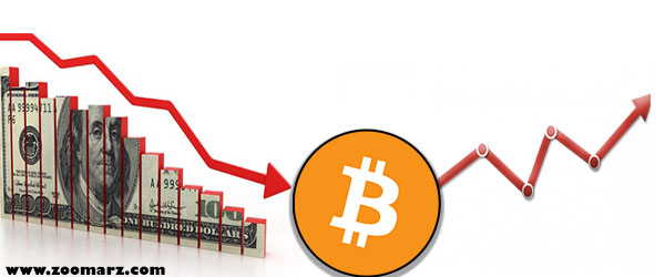 مقایسه روند قیمت دلار و بیت کوین