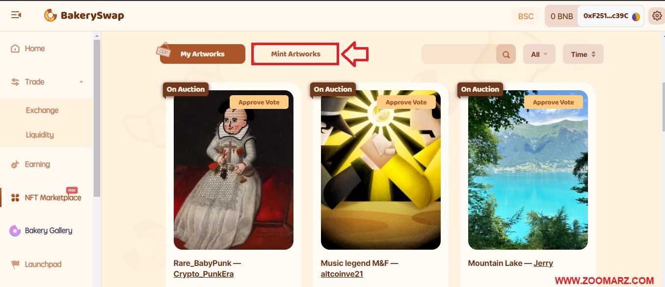 گزینه " Mint Artworks " را انتخاب نمایید