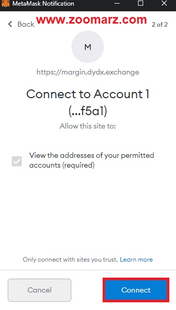 گزینه " Connect " را بفشارید