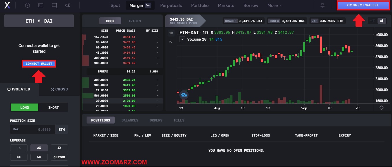 از گزینه " CONNECT WALLET " استفاده نمایید