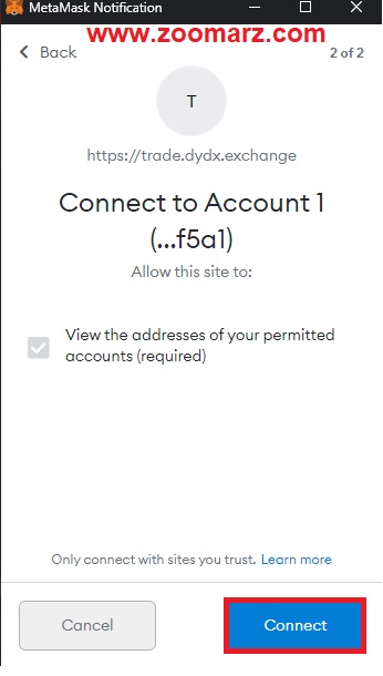 گزینه Connect کلیک نمایید