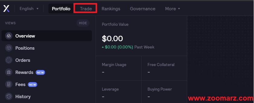 تب " Trade " را انتخاب نمایید