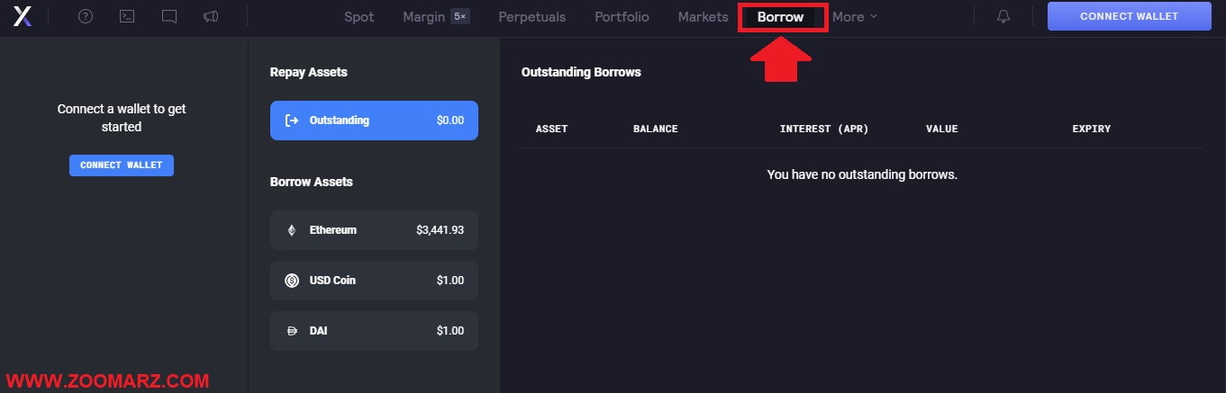 دسترسی به صفحه وام گیری Borrow