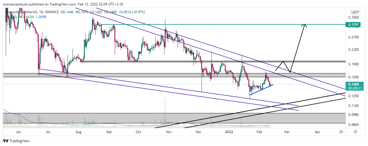 تحلیل دوج کوین DOGE بازه زمانی روزانه امروز 23 بهمن 1400