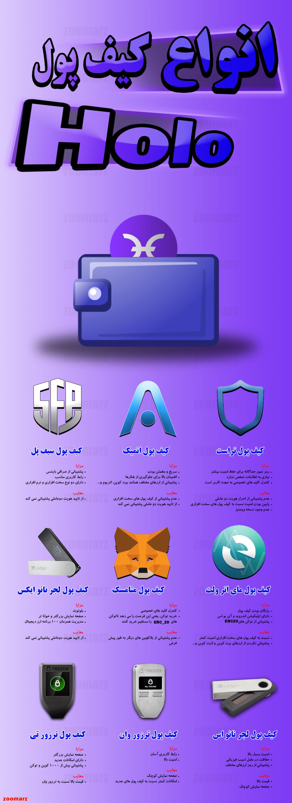 اینفوگرافیک کیف پول های هولو holo