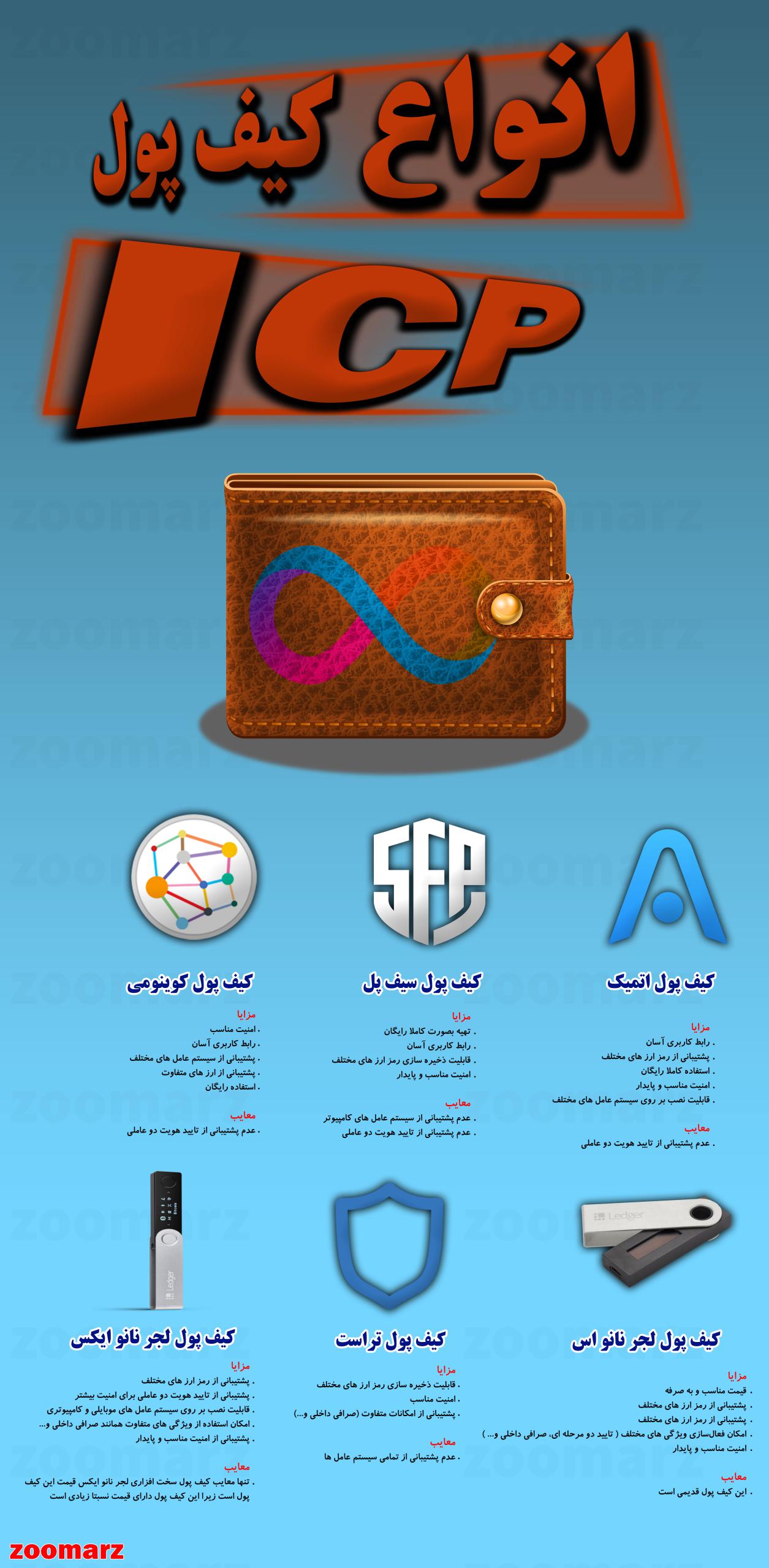 اینفوگرافیک انواع کیف پول های icp