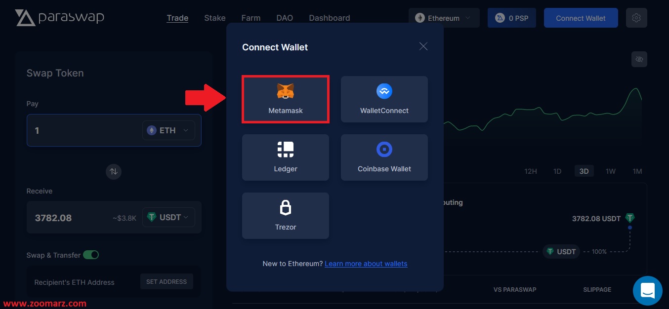 کیف پول مورد نظر را برای اتصال انتخاب نمایید