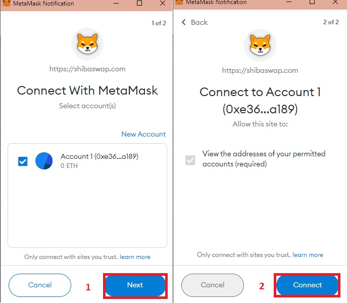 روی گزینه "Connect" کلیک کنید