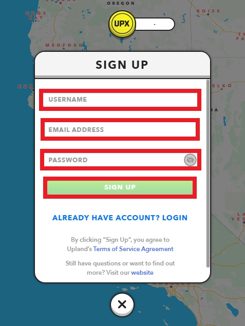 پس از کامل نمودن هر 3 فیلد بر روی گزینه Sign up کلیک کنید