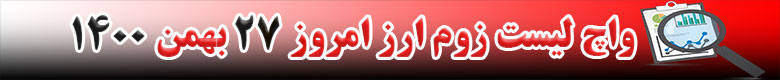 واچ لیست زوم ارز در تاریخ 27 بهمن 1400