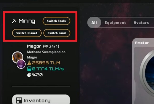 گزینه Switch tools را انتخاب کنید