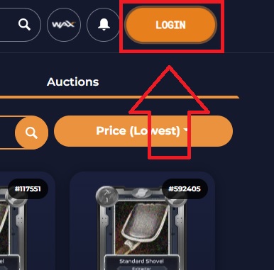 برای ثبت نام در مارکت روی گزینه Login کلیک کنید