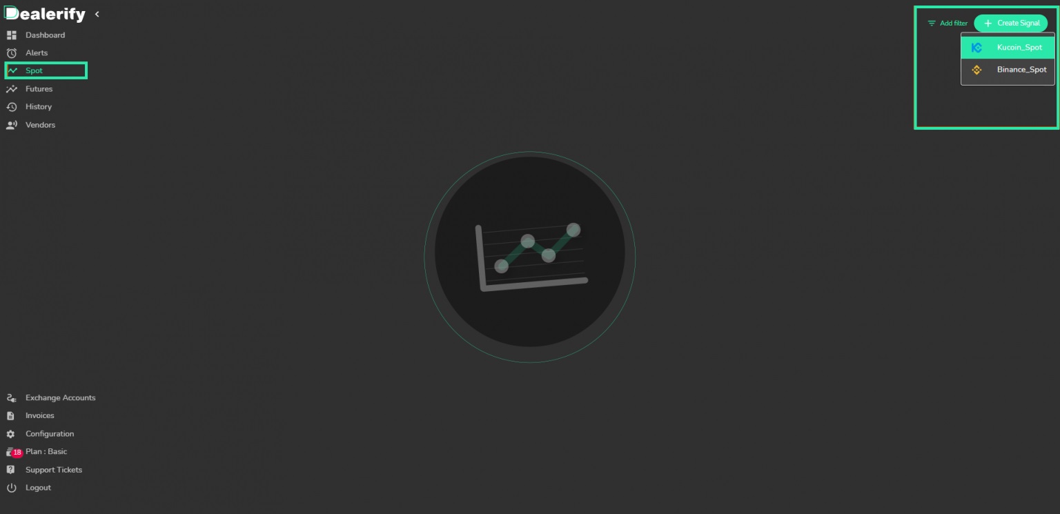 روی "Create Signal" کلیک کنید