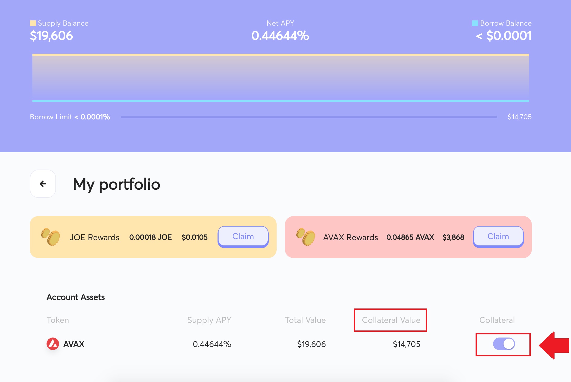 با فعال کردن گزینه Collateral وثیقه خود را ارائه دهید