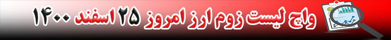 واچ لیست زوم ارز در تاریخ 25 اسفند 1400
