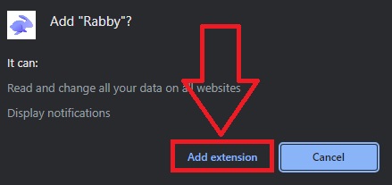 روی گزینه Add extension کلیک کنید