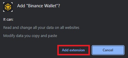 روی گزینه Add extensionکلیک کنید