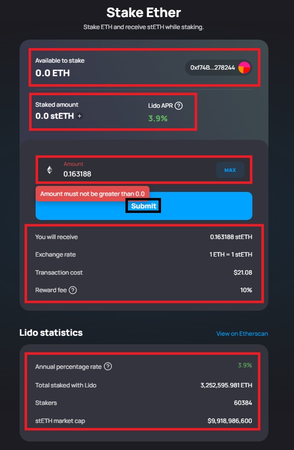 بخش Lido statistics