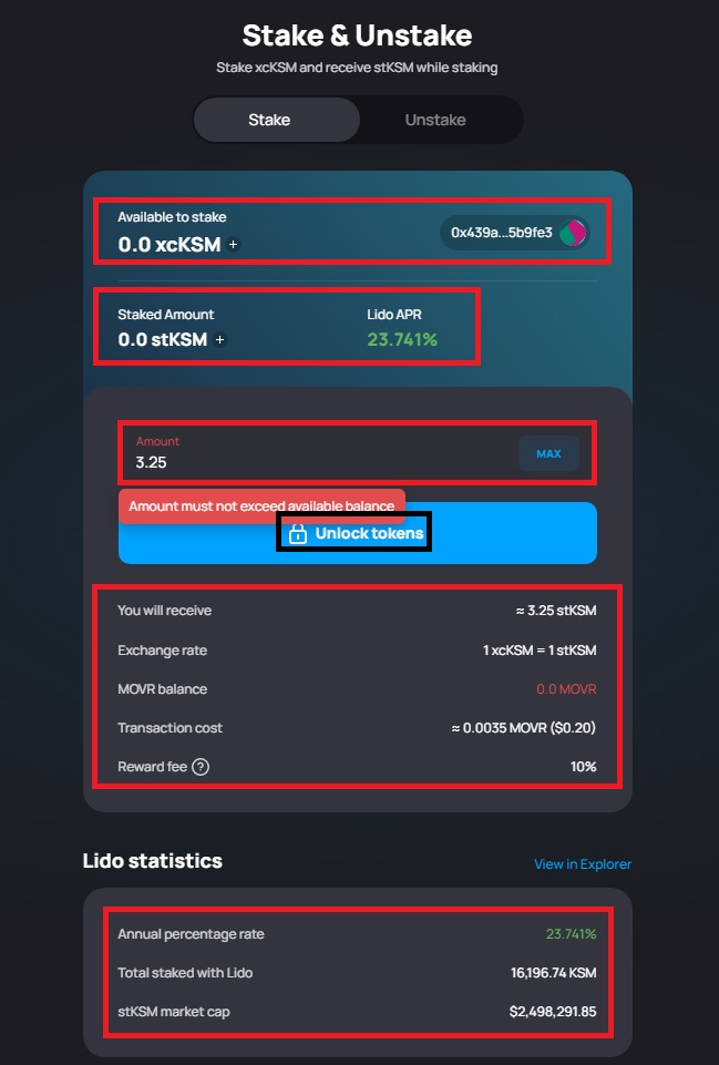 بخش Lido Statistics
