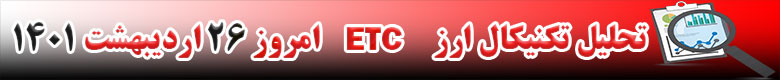 تحلیل تکنیکال ارز اتریوم کلاسیک ETC امروز 26 اردیبهشت 1401